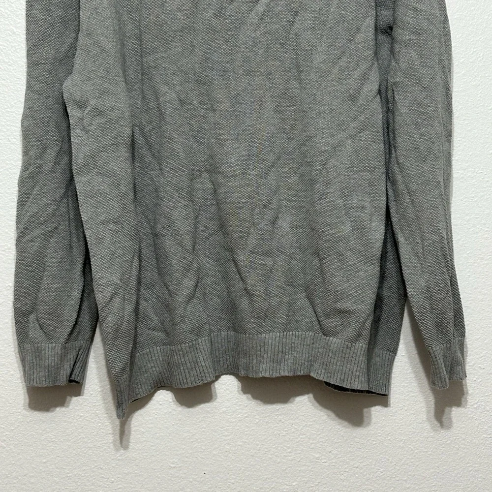Club Room Gray Long Sleeve Quarter Zip‎ Pullover Cotton Sweater Men's Size XXL